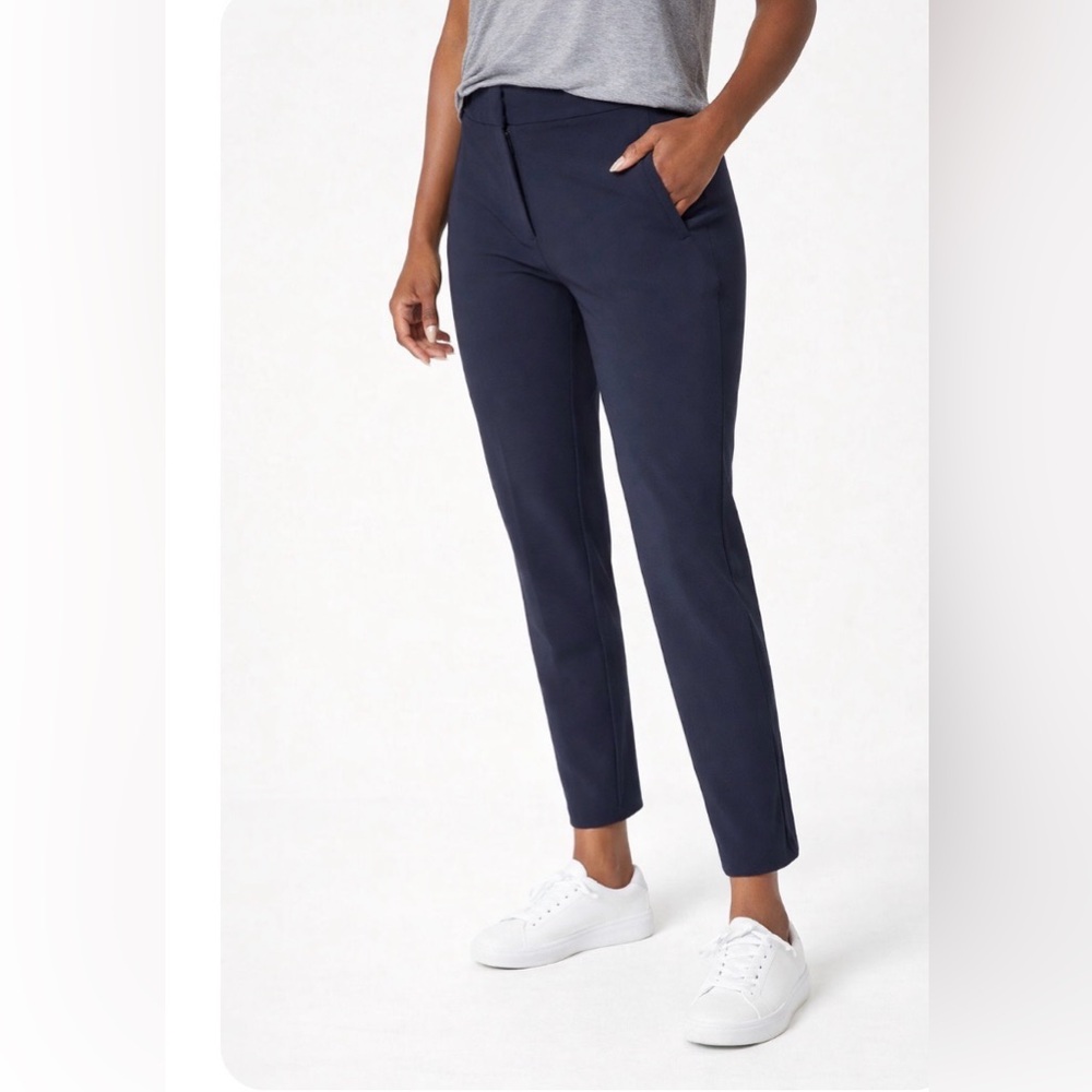 Lululemon On The Move Pants Womens 10 True Navy 24” Slim Career Travel Stretch